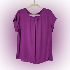 Van Heusen Purple Women's short sleeved blouse, XL